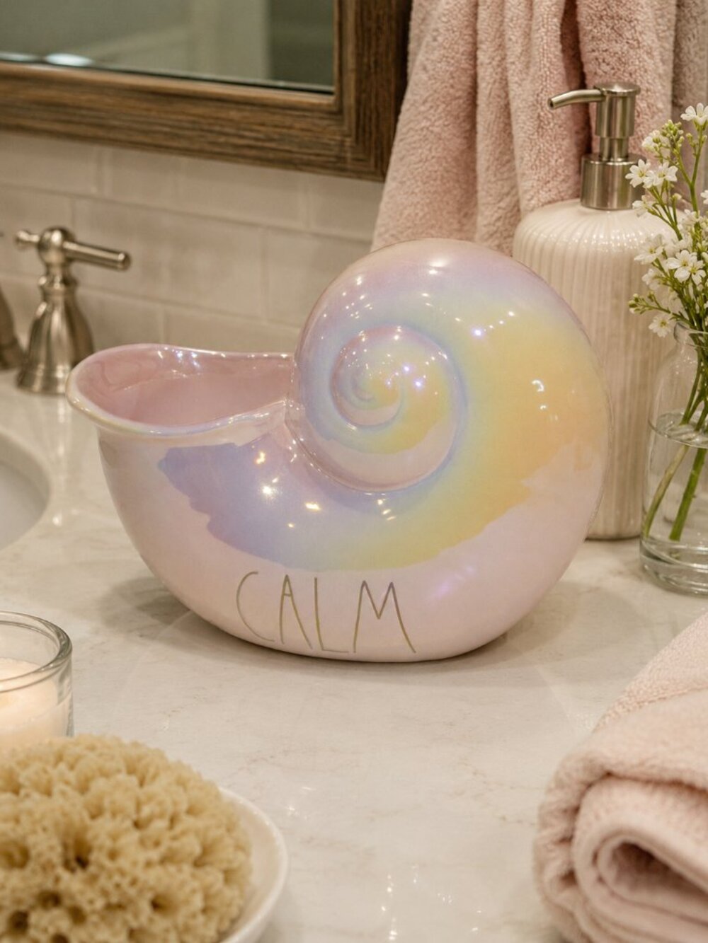 Rae Dunn Calm Shell Pink Ceramic